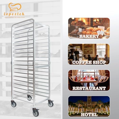 lopeztek Commercial 20-Tier Half & Full Sheet Pan Rack with Wheels