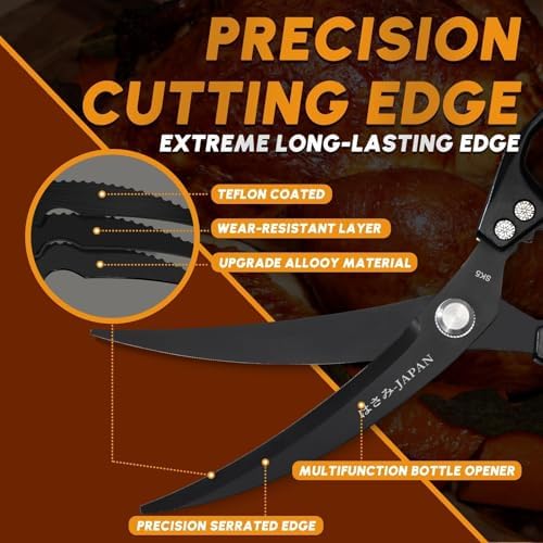 Huusk Kitchen Scissors for Food, Heavy Duty Kitchen Shears Set all Purpose