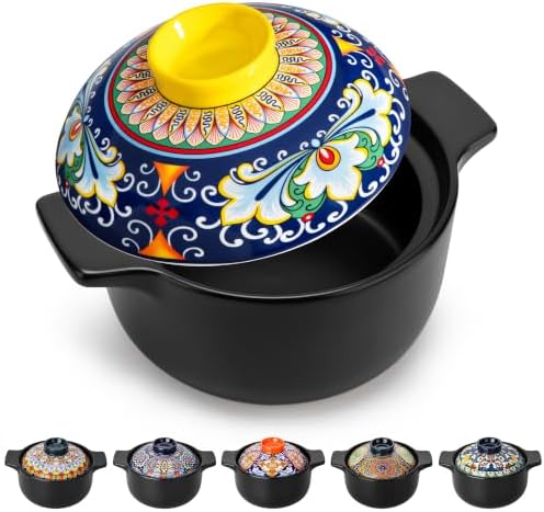 vancasso 3QT Ceramic Stock Pot with Lid, Nonstick Casserole Pot for Cooking
