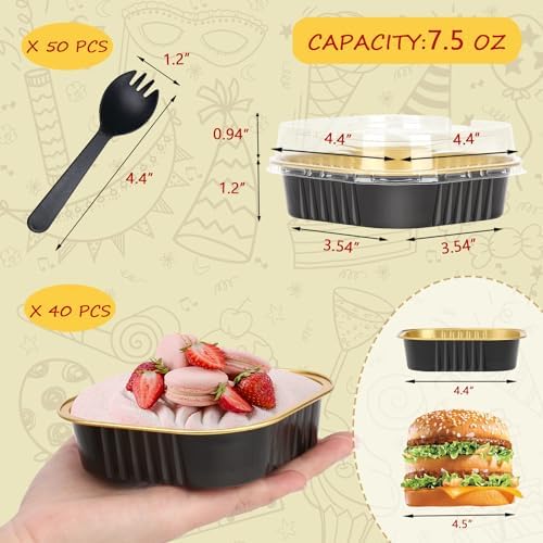 LNYZQUS 4 Inch Mini Pie Tins with Lids, 7.5oz Foil Individual Cake Pans