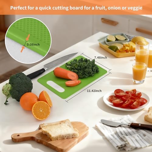 Luckyiren Plastic Cutting Board Set, 6-Piece Kitchen Cutting Mats, BPA-Free