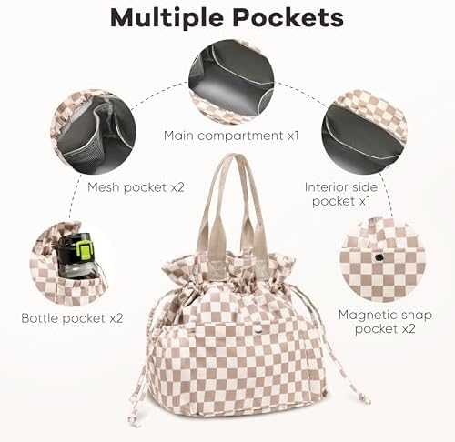 Yarnic Lunch Box Women Insulated Lunch Bag with Water Bottle Holder