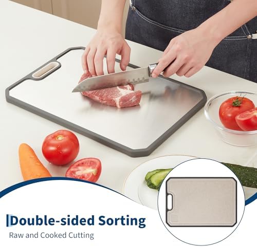 Stainless Steel Cutting Board for Kitchen Metal Chopping Board 15.2"x 10.5"