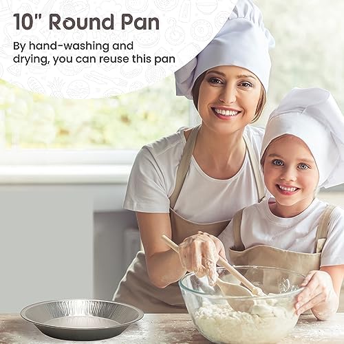 KitchenDance Disposable Heavyweight Aluminum Foil Pie Pan - 36 Ounces Round Baking Pan Perfect for Homemade Cakes, Pies - Aluminum Foil Pan for Baking, Storing, and Preparing Food #1070 (500, Silver)