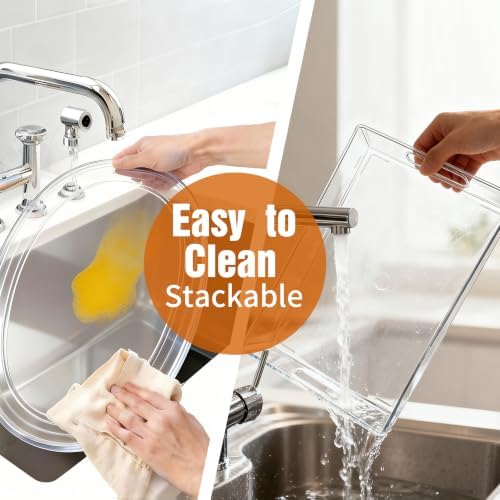 Clear Plastic Serving Tray with Handles, BPA-Free Storage Organizer Tray -2 Pack Large Trays 20.5"x14" Reusable Serving Platters for Appetizer, Fruit, Kitchen, Desk & Serving Tray for Party Supplies