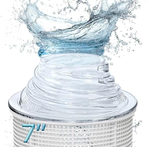 The Skimmie Cyclone (Skimmer Basket NOT Included) - Turbocharges Pool Skimmer Water Flow - Improves Pool Surface Cleaning & Debris Removal - 7" Funnel Design Works with Any Pool Water Level