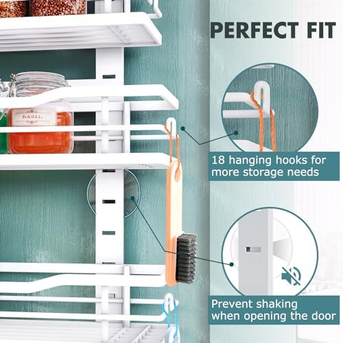 Eastherry Over The Door Pantry Organizer，9-Tier Over The Door Organizer with Adjustable Basket，Metal Hanging Pantry Organizers and Storage for Kitchen, Back of Door Seasoning Rack