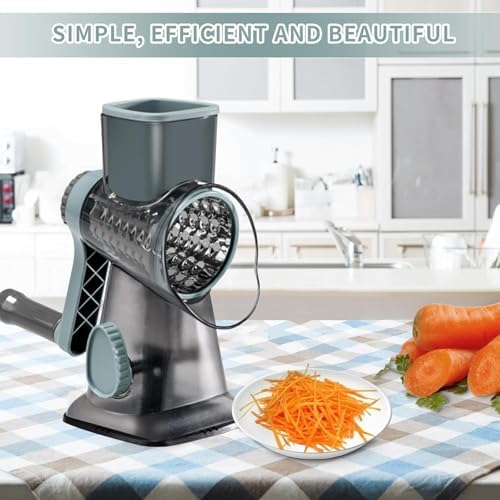 Cheese Grater with Handle,Multifunctional Rotary Cheese Grater