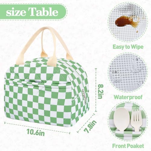 Cotton Quilted Insulated Lunch Bag, Reusable Quilted Floral Lunch Tote Bags