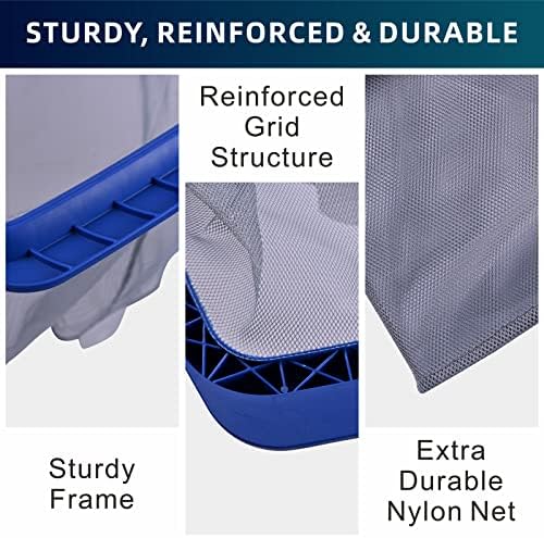 POOLAZA Pool Skimmer Net, Deep Net with Reinforced Frame & Easy Scoop Edge