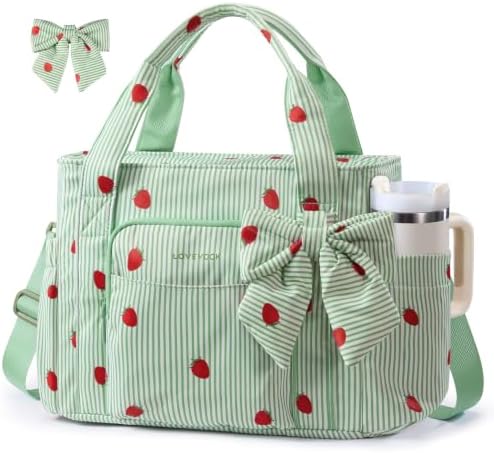 LOVEVOOK Insulated Lunch Box for Women,Adult Lunch Cooler Tote Bag with Bow