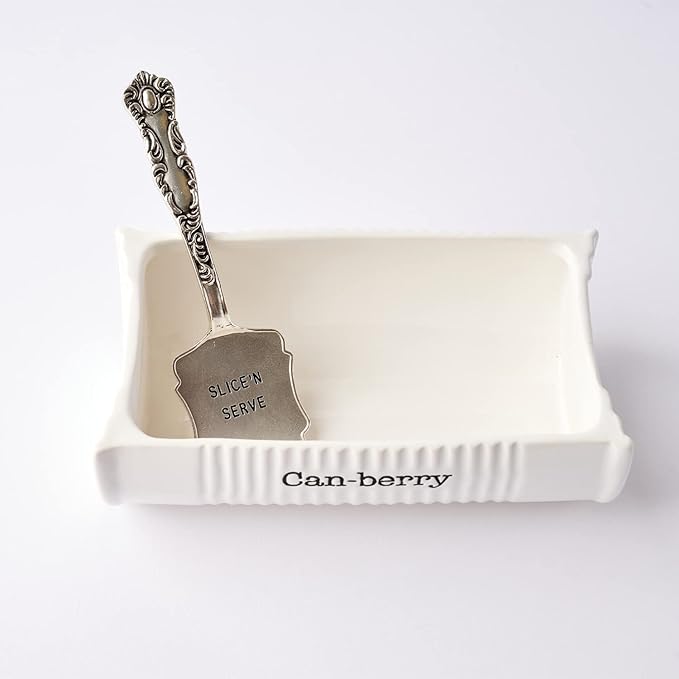 Mud Pie Can-Berry Ceramic Cranberry Serving Dish and Spatula Set
