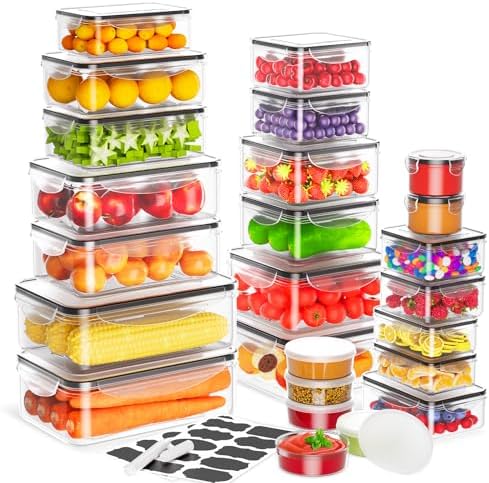 50 PCS Food Storage Containers with Lids Airtight (25 Lids & 25 Containers)