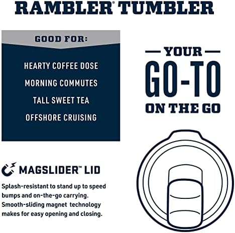 YETI Rambler 20 oz Stainless Steel Vacuum Insulated Tumbler w/MagSlider Lid