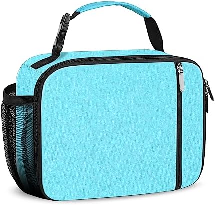 esouler Lunch Box Kids Insulated Lunch Bag for Boys & Girls Durable Children Lunchbox for School with Water Bottle Holder-Light Blue