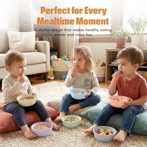 MASTERCOOK Plastic Bowls Set of 6 – 15oz Multipurpose Deep Plates Salad and Pasta Bowls Ideal for Home, Kids, Parties – Stackable Bowl for Kitchen – Non-BPA and Food Grade – Pastel Colors