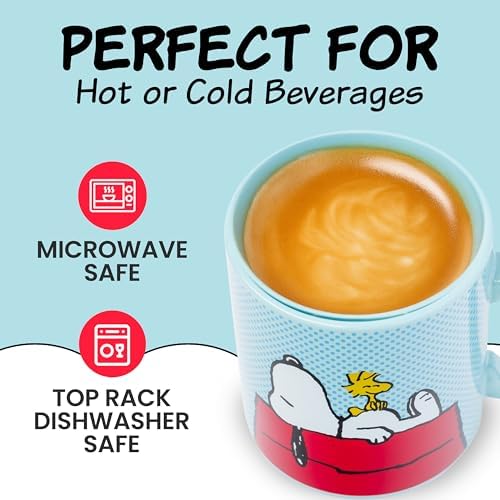 Silver Buffalo Peanuts Snoopy and Woodstock on House, Ceramic Mug, 20oz