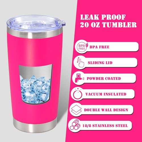 20 oz Tumbler Insulated Tumblers Stainless Steel Coffee Mug,Hot Pink 1PCS