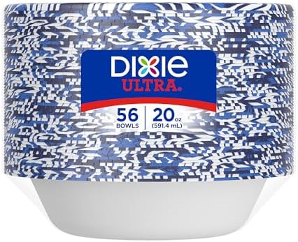 Dixie Ultra Large Paper Bowls 20 Oz, Disposable Bowls, 56 Count