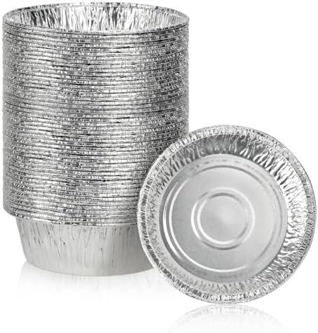 200 Pack 4" Round Tart Pie Foil Pans Disposable Pans Aluminum Foil Tart & Pie Tins Pans for Baking,Cooking,Storage or Reheating