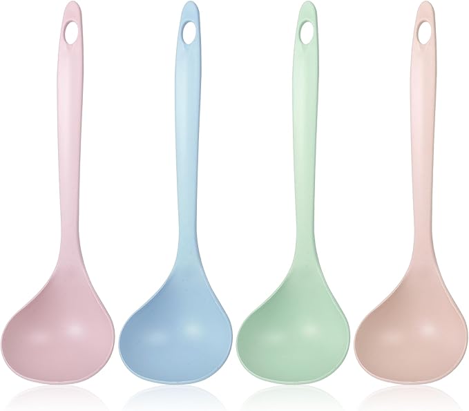 4Pcs Small Soup Spoon PP Ladle Spoon Cooking and Serving Spoons Soup Ladle Spoons Seamless for Cooking Heat Resistant Kitchen for Sauce Chili Gravy Canning Pouring