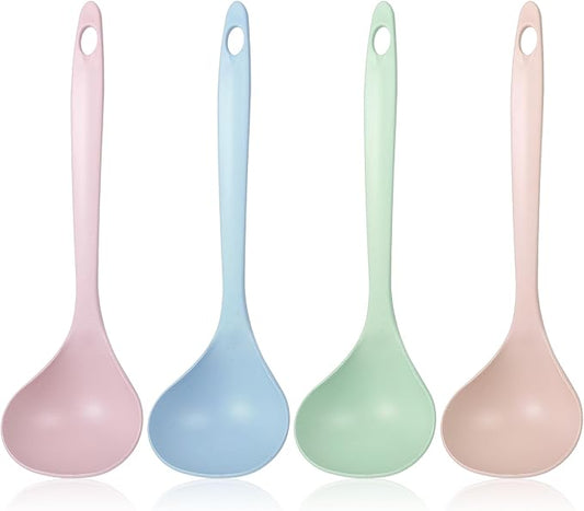 4Pcs Small Soup Spoon PP Ladle Spoon Cooking and Serving Spoons Soup Ladle Spoons Seamless for Cooking Heat Resistant Kitchen for Sauce Chili Gravy Canning Pouring