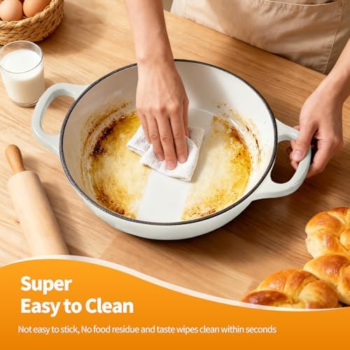 6QT Enameled Cast Iron Dutch Oven For Sourdough Bread Baking