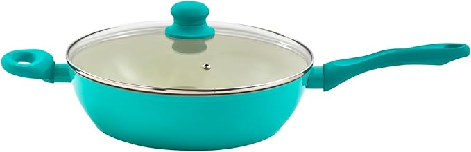 IMUSA USA Teal 4Qt Forged Jumbo Cooker with Ceramic Nonstick, 4 Quart