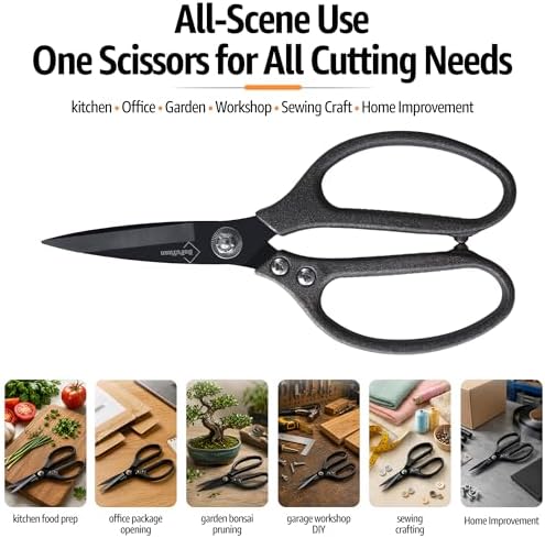 BoFuYuan Heavy Duty Scissors for Cutting Carpet Cardboard Leather Fabric