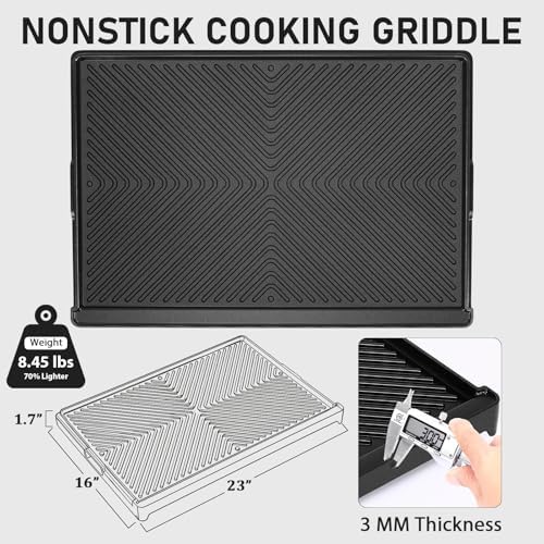 Utheer 23 x 16 Inch Cast Iron Aluminum Griddle for Gas Grill & Stove Top