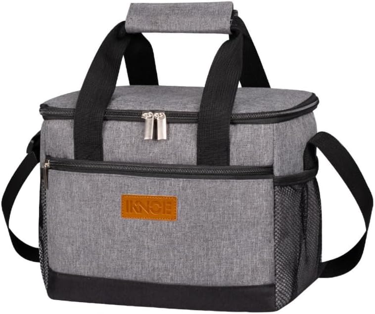 iknoe Insulated Lunch Bag, Foldable 8.5L Cooler Bag for Men & Women, Lunch Box