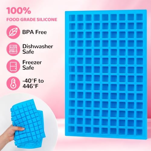 Square Silicone Candy Molds - Mini Silicone Molds for Hard Candy, Chocolate, Gummy, Caramel, Ganache, Ice Cubes