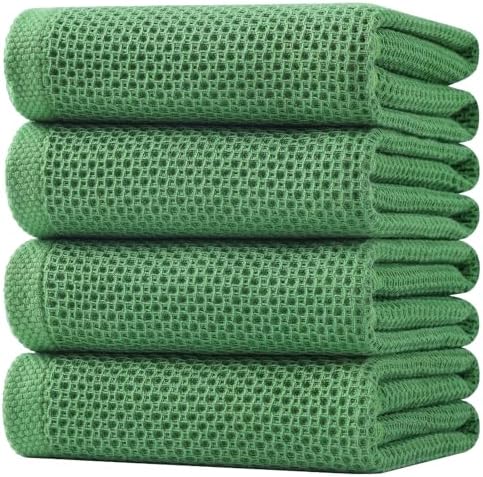 Homaxy 100% Cotton Oversized Waffle Weave Kitchen Towels 4-Pack