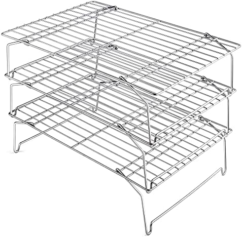 Leonyo 3-Tier 15x10IN Cookie Cooling Rack for Cooking Stackable Collapsible