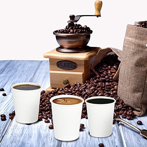 Turbo Bee 300Pack 8oz Paper Cups,Disposable Coffee Cup， White Paper Water Cups,Hot/Cold Beverage Drinking Cup for Party,Travel and Event