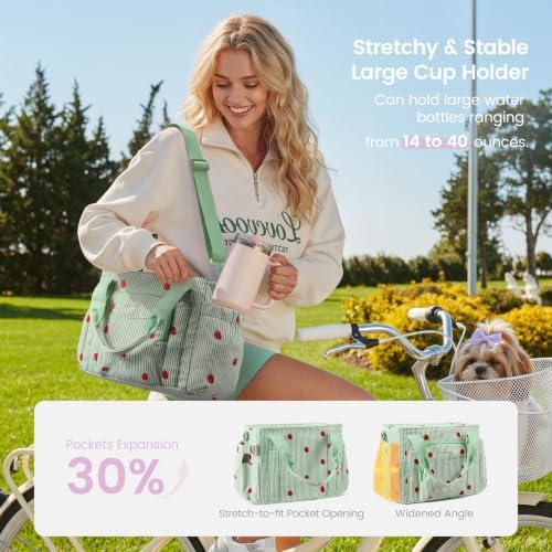 LOVEVOOK Insulated Lunch Box for Women,Adult Lunch Cooler Tote Bag with Bow