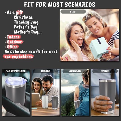 20 oz Tumbler Insulated Tumblers Stainless Steel Coffee Mug,Grey 1PCS