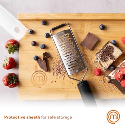 MasterChef Cheese Grater Handheld, Stainless Steel, Non Slip Grip, 12"
