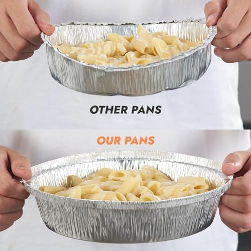 CURTA 7" Round Aluminum Foil Pans with Clear Lids | Heavy Duty | Great for Broiling, Baking, Storage, Roasting, Takeout, Air Fryer | 120 Pack