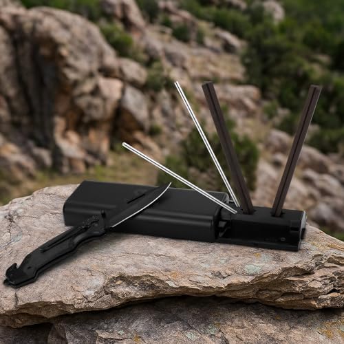 Tri-angle sharpener, Tri Angle System for Pocket Knife, Recurve and Tanto Blades Sharpener, High Alumina Ceramic Stones