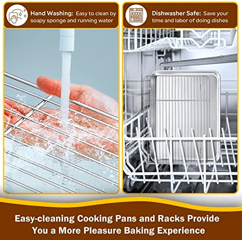 P&P CHEF Stainless Steel Baking Sheet with Rack Set for Cookie, 12.5 Inch