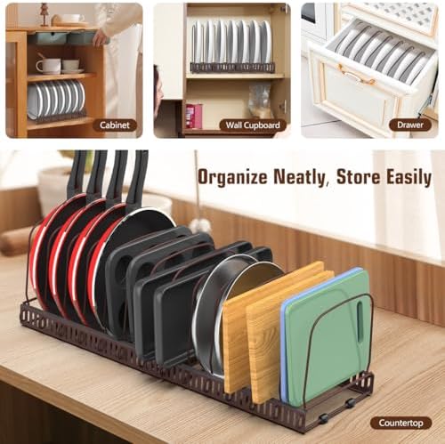 Housolution Cutting Board and Baking Tray Cookie Sheet Organizer, Bronze