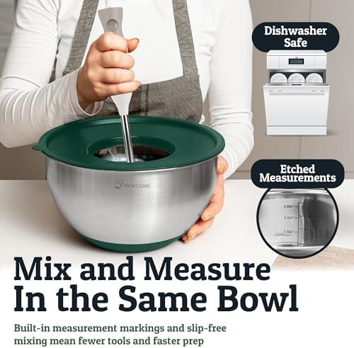 28pc Stainless Steel Mixing Bowls with Lids Set, 1.5-5 Qt, Green