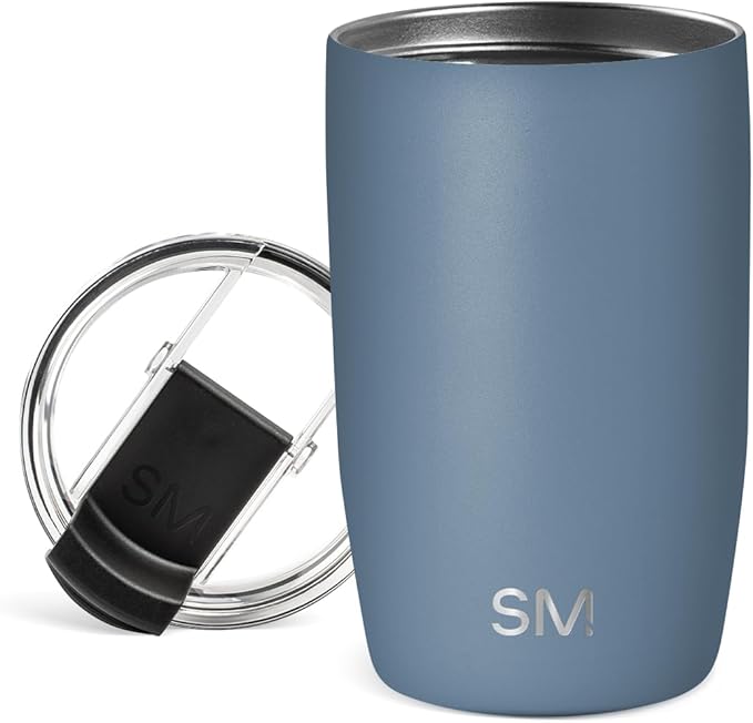 Simple Modern Voyager Tumbler with Flip Lid | Travel Coffee Mug | Insulated Stainless Steel Cold Brew Iced or Hot Coffee Cup | Gifts for Women Men Her Him | 12oz, Blue Dune