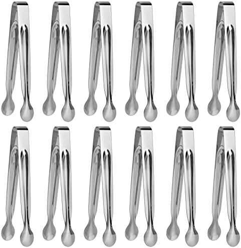Small Serving Tongs,Ice Tongs,Sugar Tongs,Kitchen Tiny Tongs for Appetizers,12 PCS(6 Inch)
