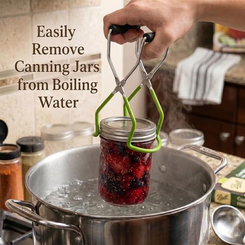 Cooking Utensils Canning Supplies Starter Kit - Beginner's Set with Canning Tools, Tongs, Jar Lifter, Funnel, Labels, Stainless Steel Water Bath Canning Pot Accessories, Pressure Canning Essentials