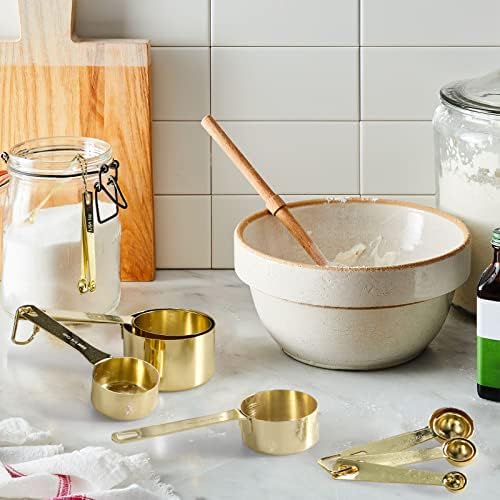 16 Pcs Stainless Steel Measuring Cups & Spoons Set, Gold