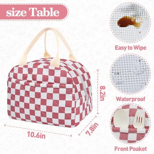 Cotton Quilted Insulated Lunch Bag, Reusable Quilted Floral Lunch Tote Bags