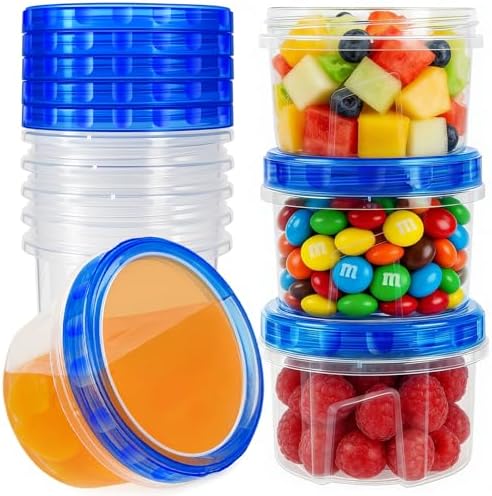 10 Pack 17oz Small Freezer Food Storage Containers with Twist Top Lids