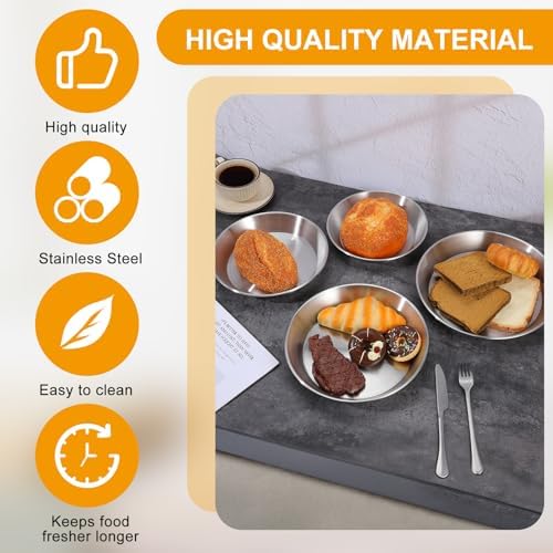 4 Pcs Stainless Steel Pie Pan Set, Pizza Pan Deep Pie Dish Pie Plate Baking Tray Dishes for Pizza Baking Serving Oven Grill, 4 Sizes